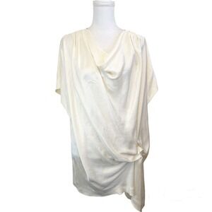 PLANET‎ by Lauren G Drape Silk Tunic Top Mature Luxury Color Butter One Size